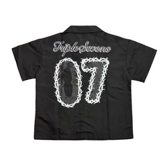 Triple Sevens Black Logo Short Sleeve Work Shirt