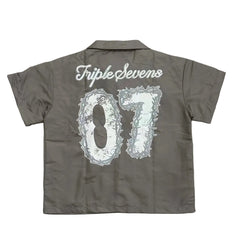Triple Sevens Grey Logo Short Sleeve Work Shirt