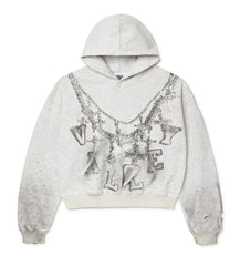 Vale Forever 1997 Chain Cross Vintage Washed Black Hoodie