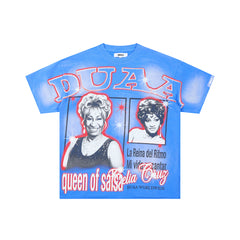 DUAA QUEEN OF SALSA CELIA CRUZ RHINESTONE VINTAGE WASH T‑SHIRT