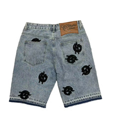 Godspeed Logo Patch Acid Wash Denim Jort Shorts