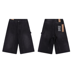Ksubi Black Washed Baggy Carpenter Denim Jort Shorts