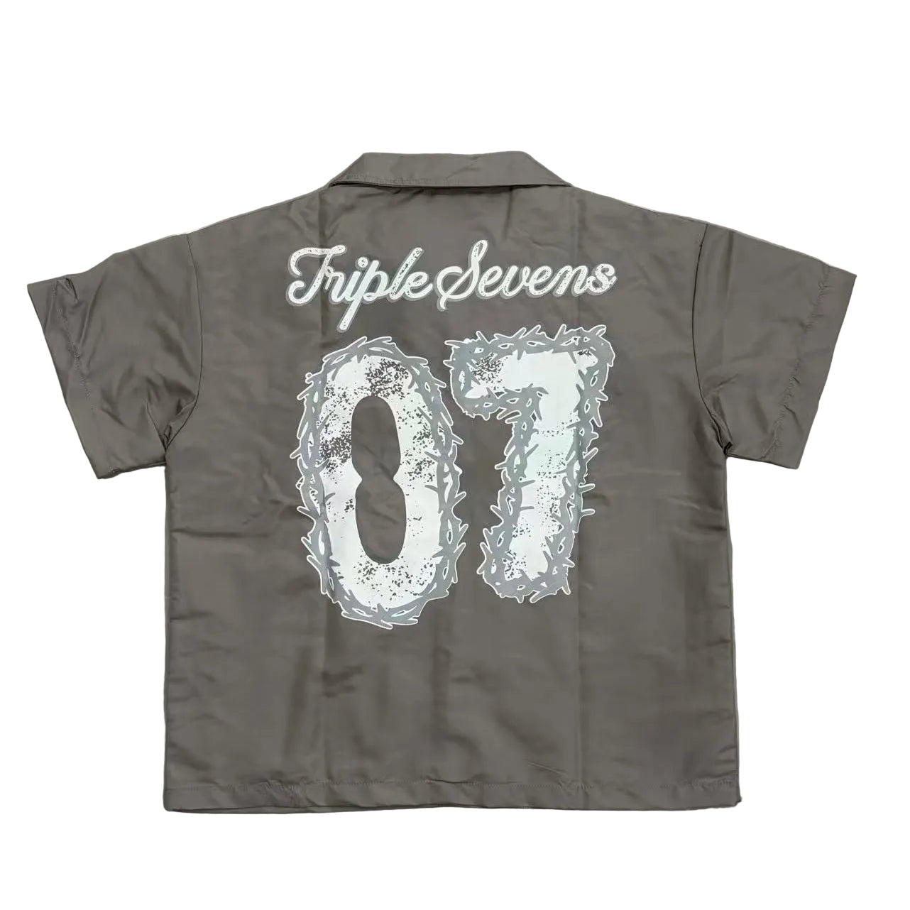 Triple Sevens Grey Logo Short Sleeve Work Shirt