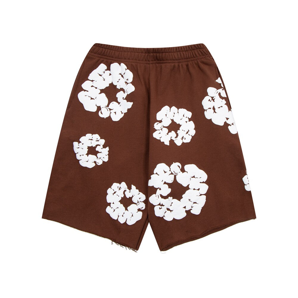 Denim Tears Brown Cotton Wreath Print Shorts