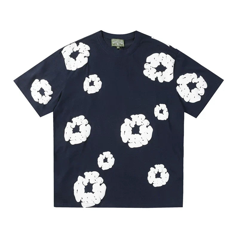 Denim Tears Cotton Wreath Navy Unisex Short Sleeve T Shirt