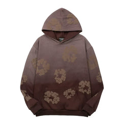 Denim Tears Gradient Brown Cotton Wreath Print Hoodie