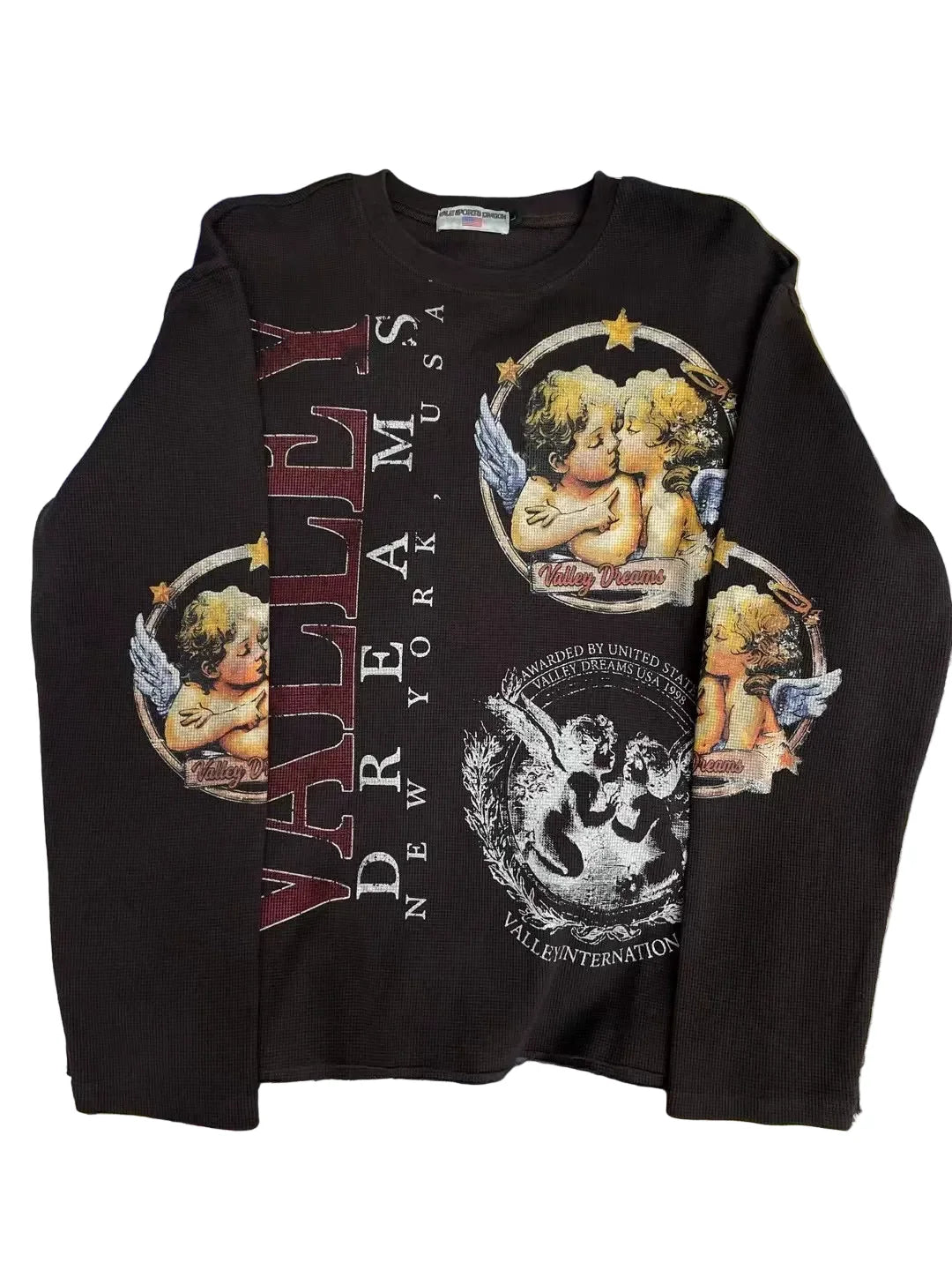 VALLEY DREAMS ANGEL VINTAGE Waffle Knit Long Sleeve Top