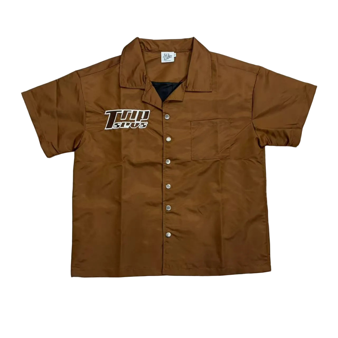 Triple Sevens Brown Logo Short Sleeve Work Shirt