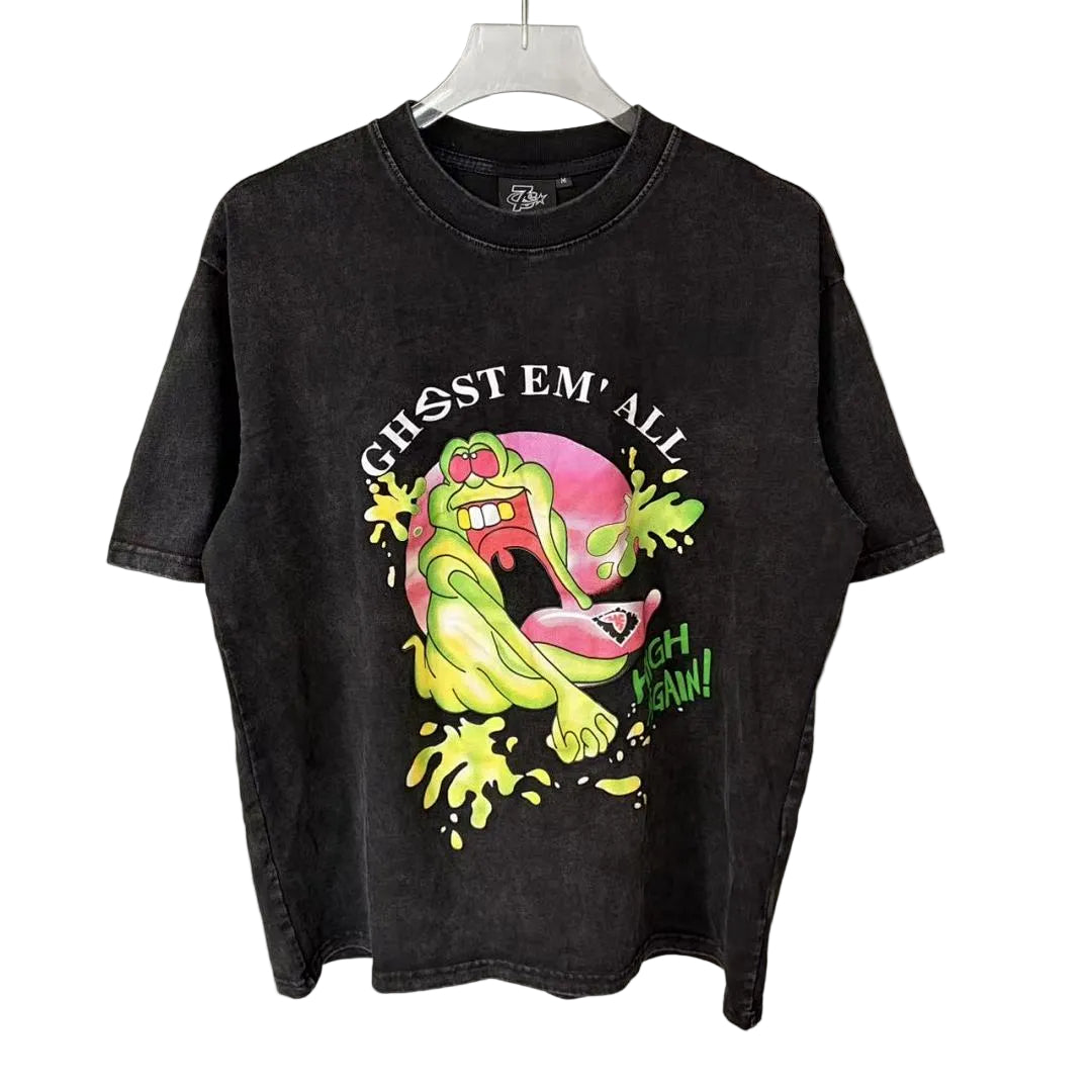 Triple Sevens Ghost Em' All Cartoon Monster Vintage Washed Tee