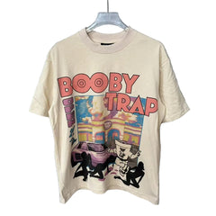 Triple Sevens Booby Trap Retro Street Scene Cream Vintage Tee