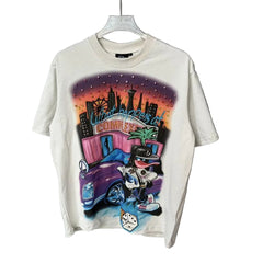 Triple Sevens Las Vegas Cartoon Duck Cityscape Cream Vintage Tee