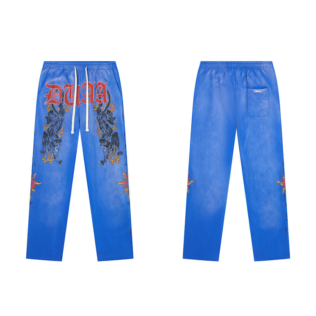 DUAA Blue Panther Graphic Straight Leg Sweat Pants
