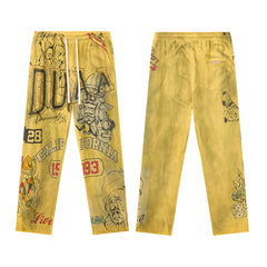 DUAA Yellow Clown California Graphic Straight Leg Sweat Pants