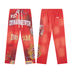 DUAA Red Dice Dream Team Graphic Straight Leg Sweat Pants