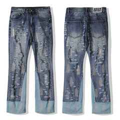 Who Decides War Rhinestone Cathedral Light Wash Stacked Flare Jeans