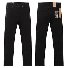 Ksubi Style Side Studded Pocket Slim Fit Jeans - Washed Black Denim